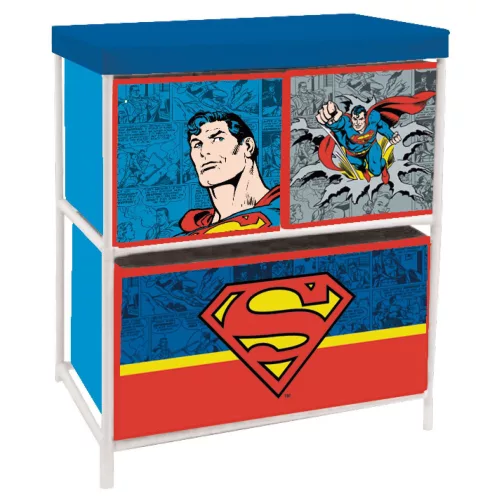 Superman Comic játéktároló állvány 3 rekeszes 53x30x60 cm