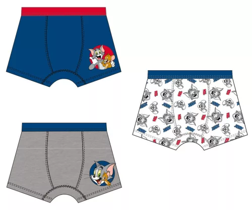 Tom és Jerry Fun gyerek boxeralsó 3 darab/csomag 7 - 8 év / 122 - 128 cm