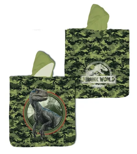 Jurassic World Green strand törölköző poncsó 60x120 cm