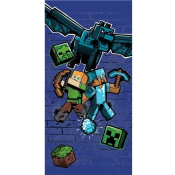   Minecraft Blue fürdőlepedő, strand törölköző 70x140cm (Fast Dry)