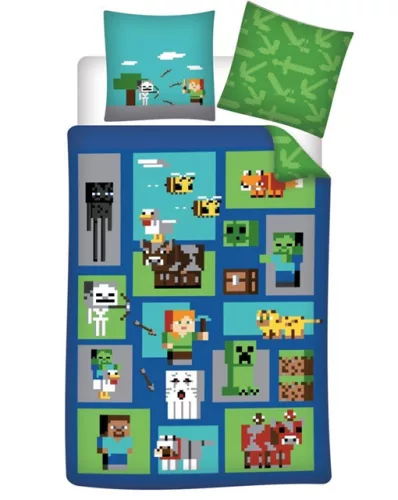 Minecraft Blocky ágyneműhuzat 140×200cm, 65×65 cm