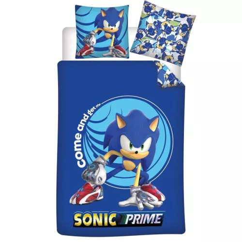 Sonic a sündisznó Prime Blue ágyneműhuzat 140×200cm, 63×63 cm microfibre