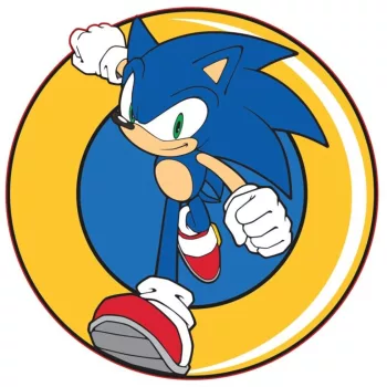 Sonic a sündisznó Ring formapárna, díszpárna 31x31 cm