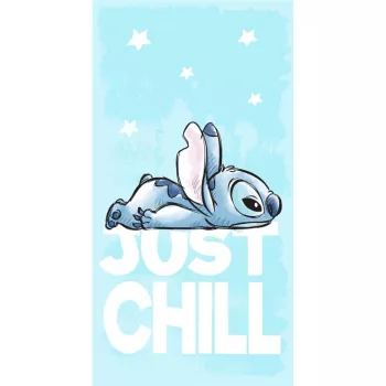   Disney Lilo és Stitch, A csillagkutya Just Chill Blue fürdőlepedő, strand törölköző 70x140cm (Fast Dry)