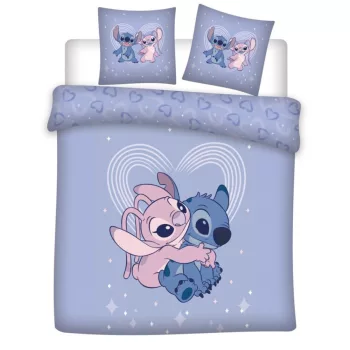   Disney Lilo és Stitch, A csillagkutya Love Hug dupla, kétszemélyes ágyneműhuzat 240×220cm, 65x65 cm