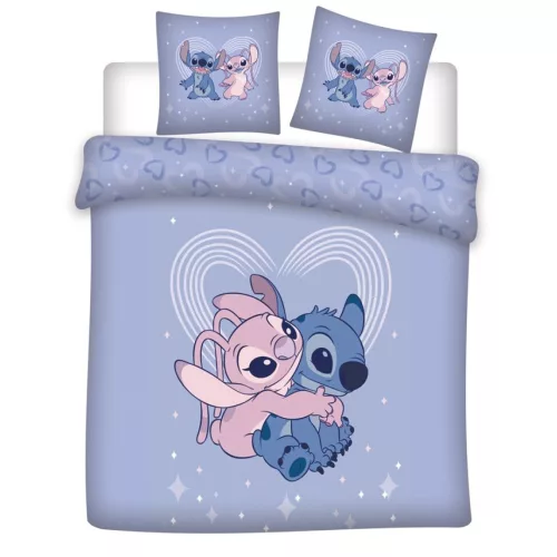 Disney Lilo és Stitch, A csillagkutya Love Hug dupla, kétszemélyes ágyneműhuzat 240×220cm, 65x65 cm