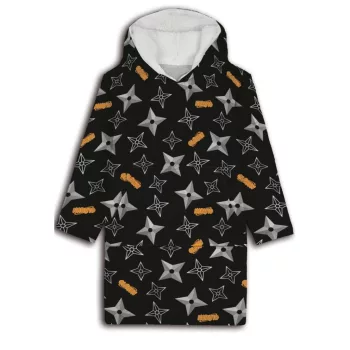   Naruto Shuriken Dark felnőtt belebújós plüss polár takaró, poncsó