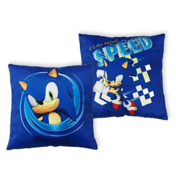   Sonic a sündisznó Speed párna, díszpárna 40x40 cm Velúr