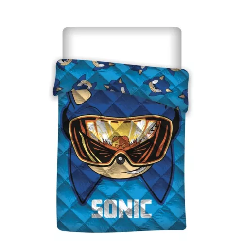 Sonic a sündisznó Glasses steppelt ágytakaró, paplan 140x200cm