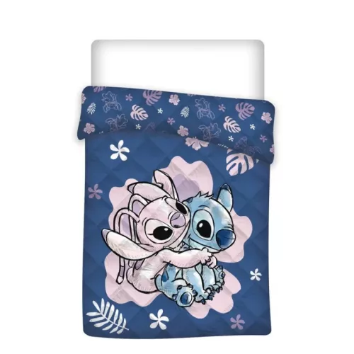 Disney Lilo és Stitch, A csillagkutya Ohana Hug steppelt ágytakaró, paplan 140x200cm