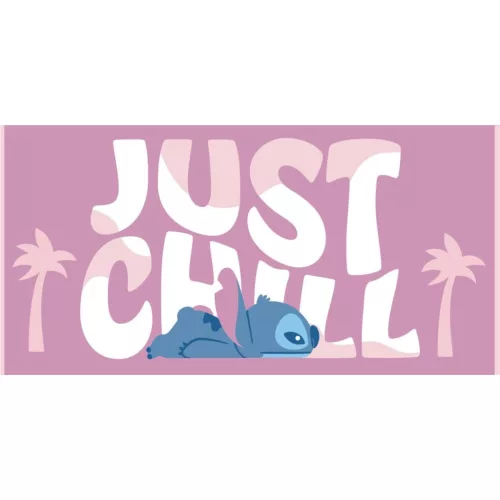 Disney Lilo és Stitch, A csillagkutya Just Chill fürdőlepedő, strand törölköző 70x140cm (Fast Dry)