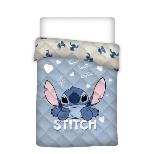 Disney Lilo és Stitch, A csillagkutya Cute Blue steppelt ágytakaró, paplan 140x200cm