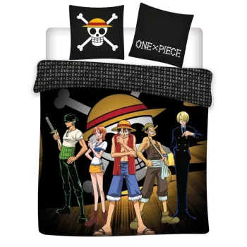   One Piece Captain Luffy dupla, kétszemélyes ágyneműhuzat 240×220cm, 65x65 cm