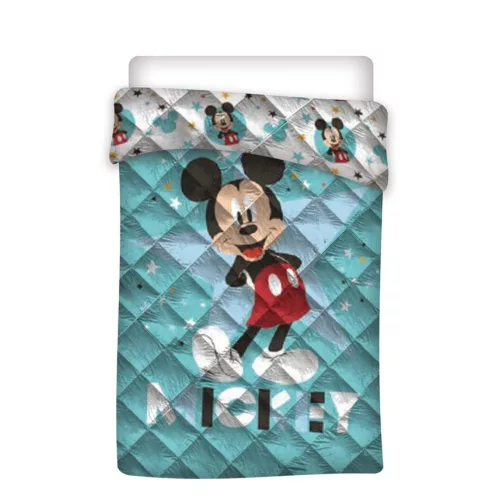 Disney Mickey Pose Blue steppelt ágytakaró, paplan 140x200cm