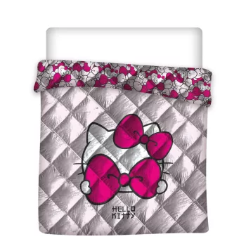 Hello Kitty Pink Bow steppelt ágytakaró, paplan 240x220cm
