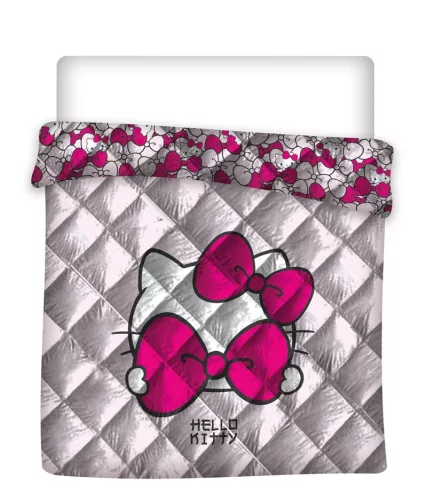 Hello Kitty Pink Bow steppelt ágytakaró, paplan 240x220cm