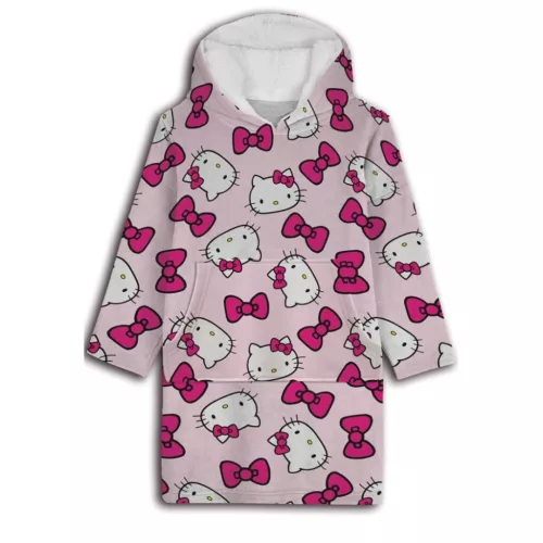 Hello Kitty Bow felnőtt belebújós plüss polár takaró, poncsó