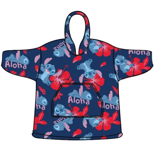 Disney Lilo és Stitch, A csillagkutya Aloha felnőtt belebújós plüss polár takaró, poncsó