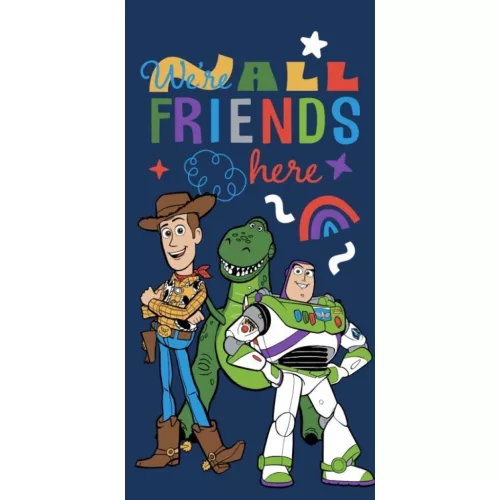 Disney Játékháború Friends Here fürdőlepedő, strand törölköző 70x140cm (Fast Dry)