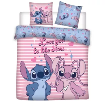   Disney Lilo és Stitch, A csillagkutya Love You dupla, kétszemélyes ágyneműhuzat 240×220cm, 65x65 cm