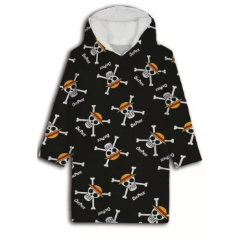  One Piece Skull felnőtt belebújós plüss polár takaró, poncsó