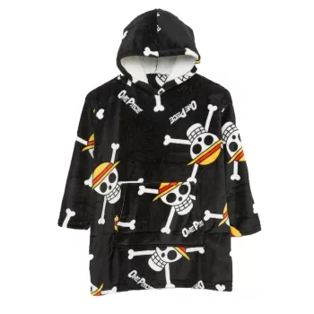  One Piece Skull felnőtt belebújós plüss polár takaró, poncsó