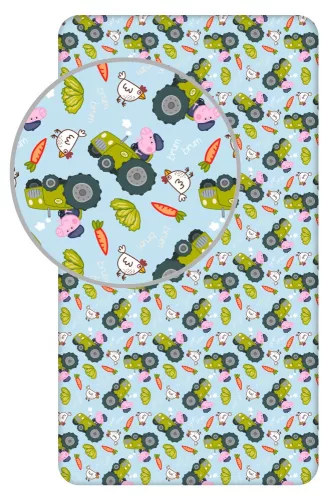 Peppa malac George's Tractor gumis lepedő 90x200 cm
