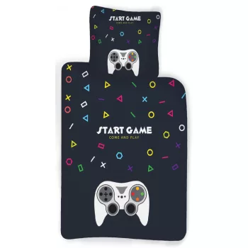 Gamer Start Game ágyneműhuzat  140×200cm, 60×63 cm