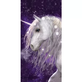   Unikornis Purple fürdőlepedő, strand törölköző 70x140cm