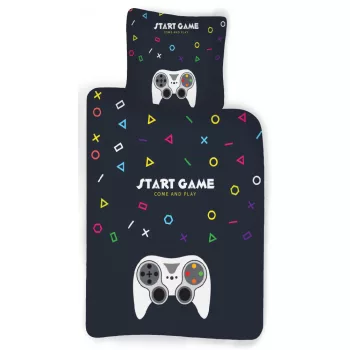 Gamer Start ágyneműhuzat 135×200cm, 80×80 cm