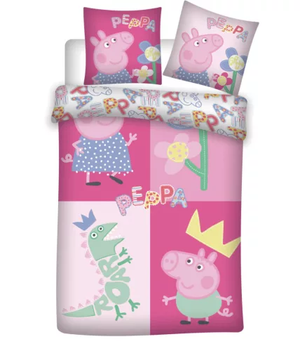 Peppa malac Roar gyerek, ovis ágyneműhuzat 100×135cm, 40×60 cm