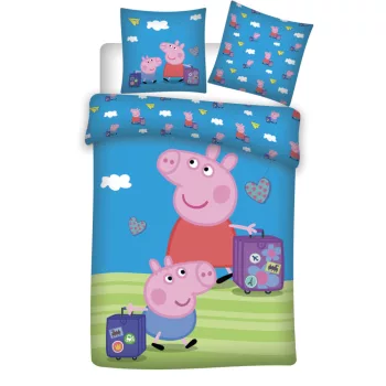   Peppa malac Travel gyerek, ovis ágyneműhuzat 100×135cm, 40×60 cm