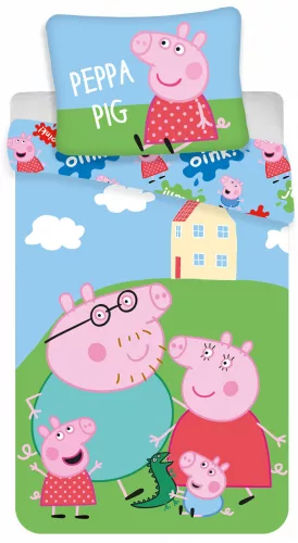 Peppa malac House gyerek, ovis ágyneműhuzat 100×135cm, 40×60 cm