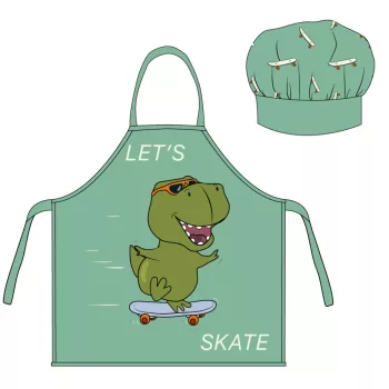 Dinoszaurusz Skate gyerek kötény 2 darabos szett