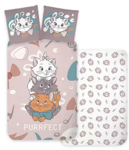 Disney Marie Purrfect gyerek, ovis ágyneműhuzat 100×135 cm, 40×60 cm
