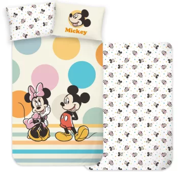   Disney Mickey Duo gyerek, ovis ágyneműhuzat 100×135 cm, 40×60 cm