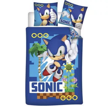   Sonic a sündisznó Turbo gyerek, ovis ágyneműhuzat 100×135cm, 40×60 cm