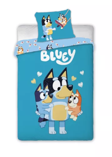 Bluey Loving Moments gyerek, ovis ágyneműhuzat 100×135cm, 40×60 cm