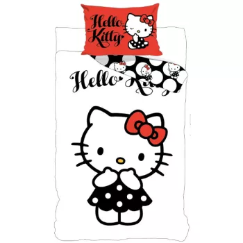   Hello Kitty Black Dress gyerek, ovis ágyneműhuzat 100×135 cm, 40×60 cm