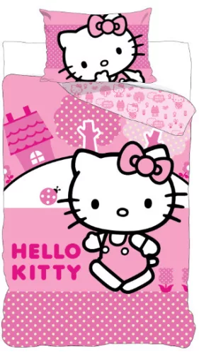 Hello Kitty Pink World gyerek, ovis ágyneműhuzat 100×135 cm, 40×60 cm
