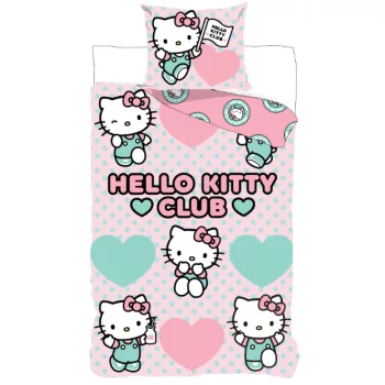   Hello Kitty Club gyerek, ovis ágyneműhuzat 100×135 cm, 40×60 cm