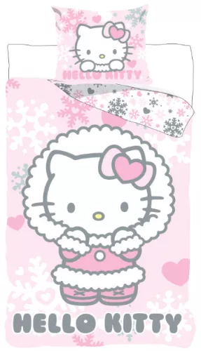 Hello Kitty Cozy Winter ágyneműhuzat 140×200cm, 70×90 cm