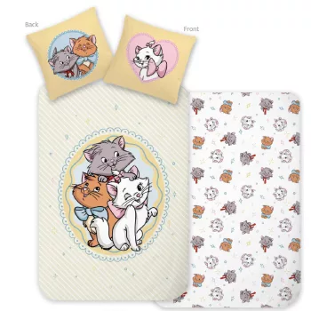   Disney Marie Trio gyerek, ovis ágyneműhuzat 100×135 cm, 40×60 cm