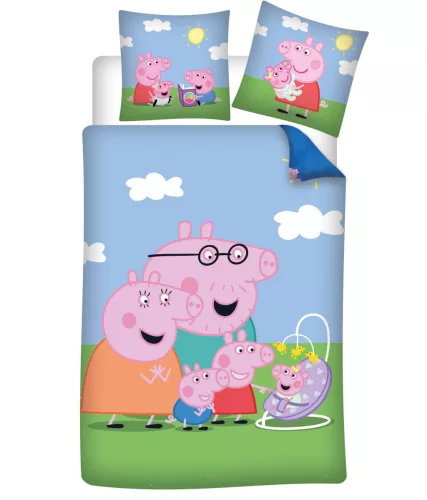 Peppa malac New Member gyerek, ovis ágyneműhuzat 100×135cm, 40×60 cm