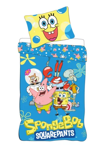 SpongyaBob Sea Squad gyerek, ovis ágyneműhuzat 100×135cm, 40×60 cm