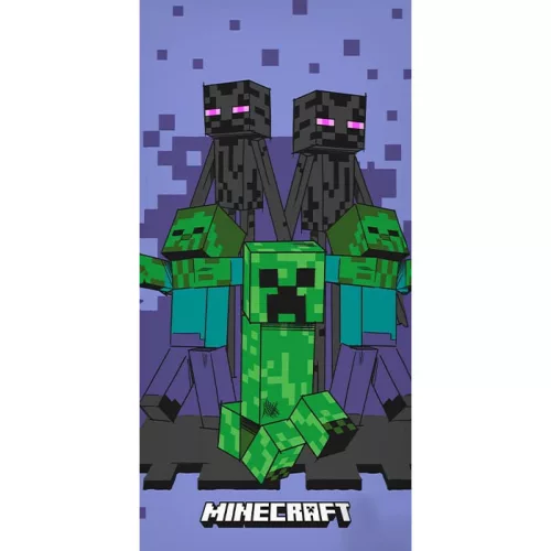 Minecraft Purple Attack fürdőlepedő, strand törölköző 70x140cm