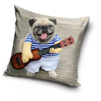 Kutyás Guitar párnahuzat 40x40 cm