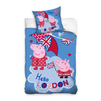   Peppa malac Hello London ágyneműhuzat 160×200cm, 70×80 cm