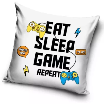 Gamer Repeat White párnahuzat 40x40 cm