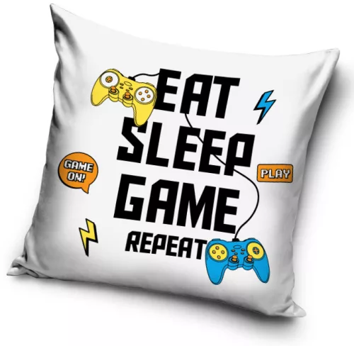 Gamer Repeat White párnahuzat 40x40 cm